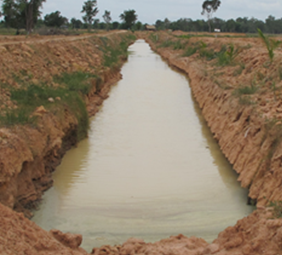 The end of the Nongtakian Klong of length 2 km