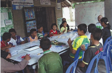EPWF give tutoring classes to village students.